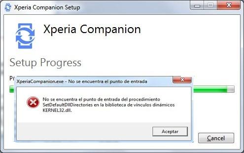 Error al instalar Xperia Companion en Windows 7