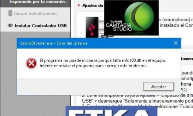 Solucionar Error falta mfc100.dll