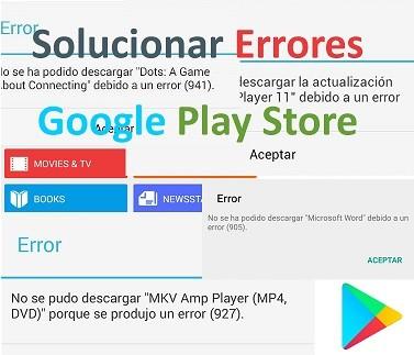 Códigos de error en Play Store y solución