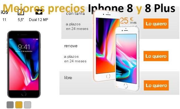 Donde comprar el Iphone 8 en oferta o a plazos en España