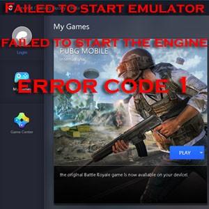 Emulador PUBG Mobile Error Code 1