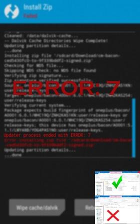 TWRP error 7 instalando ROM