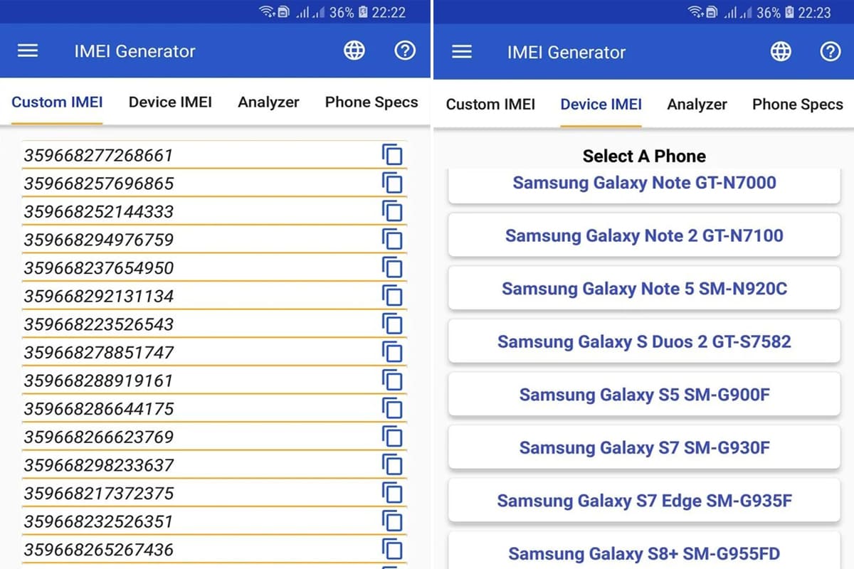 Aplicación Android para cambiar el Imei