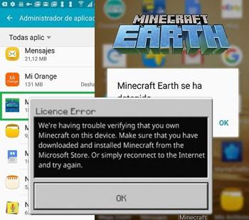 Minecraft Earth Error de Licencia ¿cómo lo soluciono?