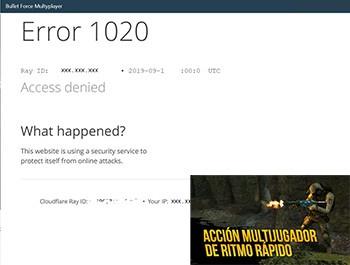 Bullet Force Error 1020 ¿a que se debe? solución