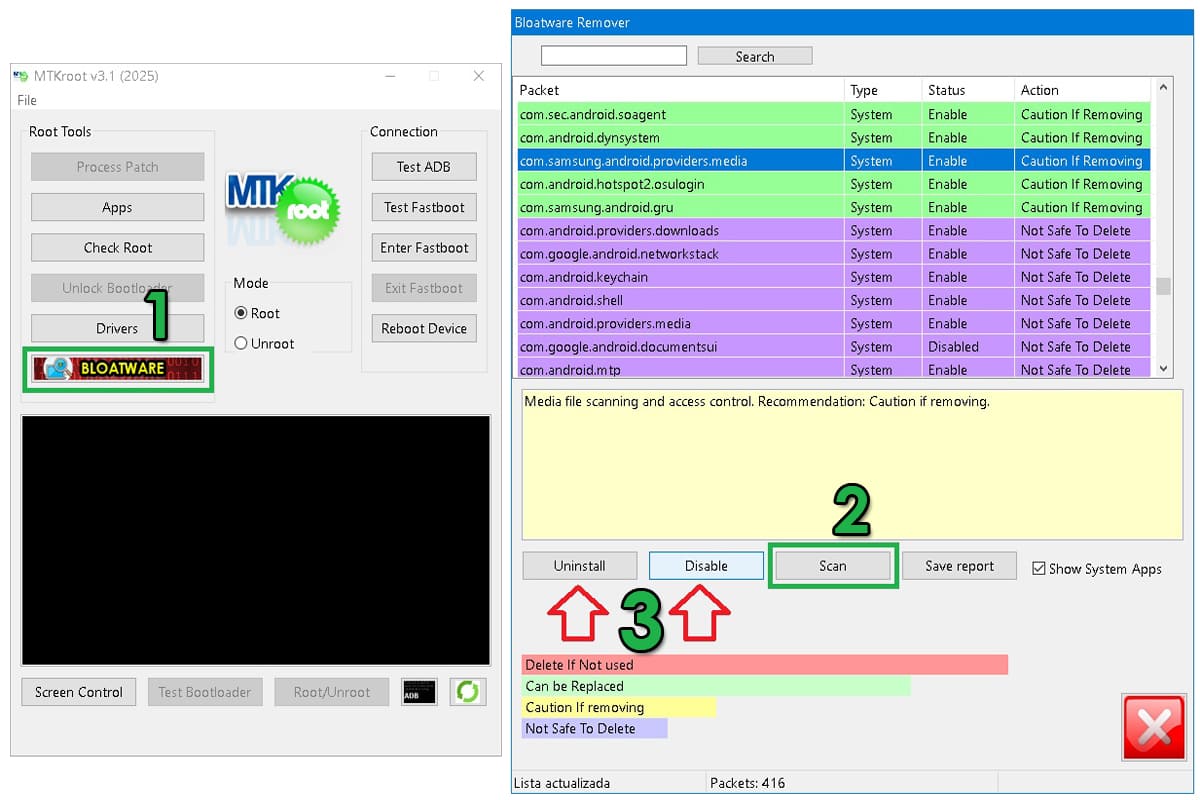 MTKroot eliminar bloatware paso a paso